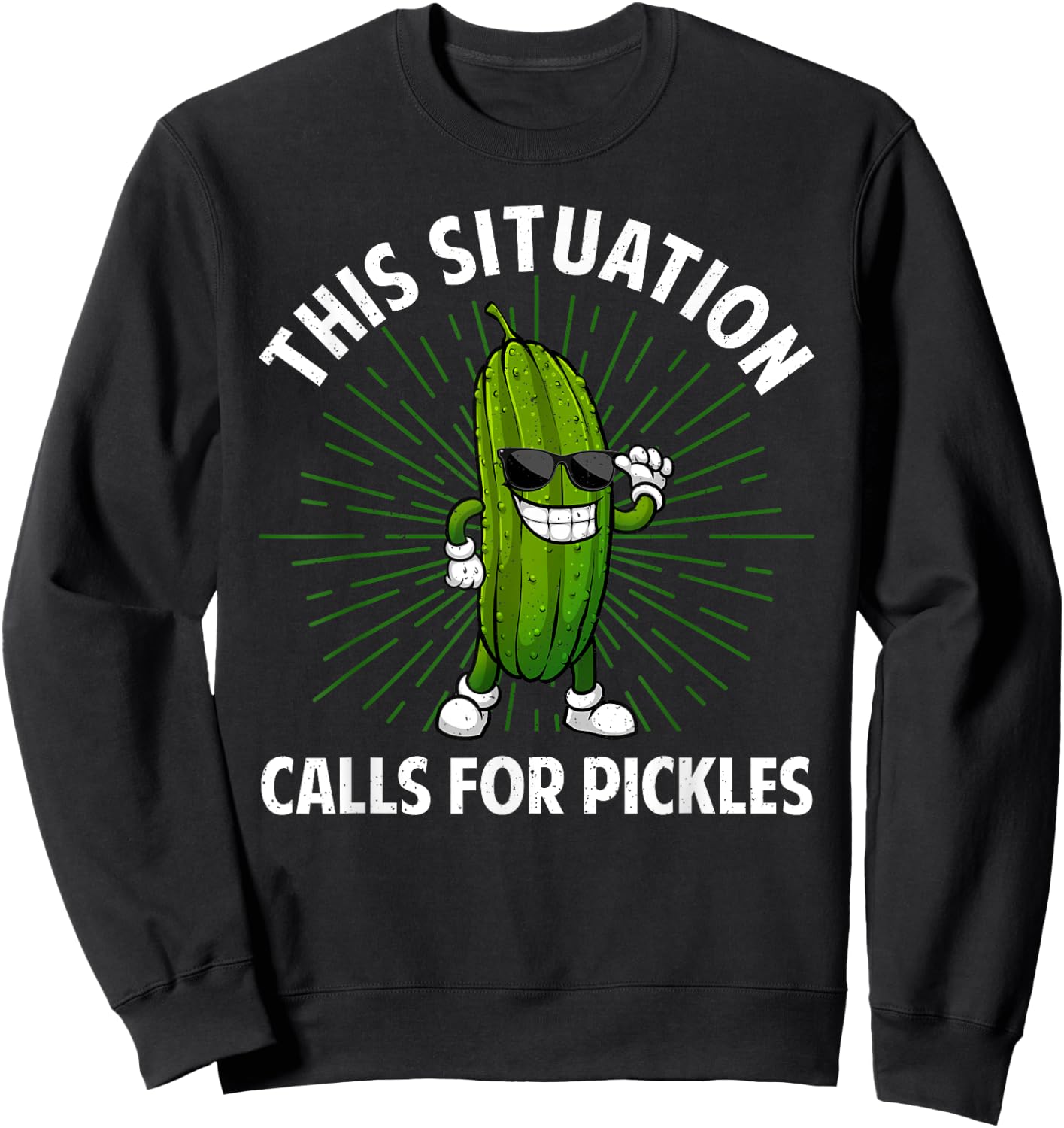 Pickle Design Women Kids Cucumber Dill Pickle Lover Sweatshirt - Sweatshirt | Black