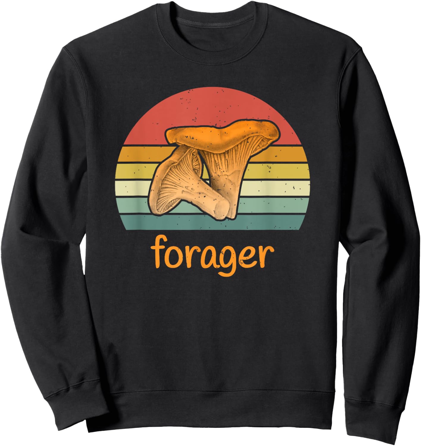 Chanterelle Forager - Vintage style Wild Mushroom Sweatshirt - Sweatshirt | Black