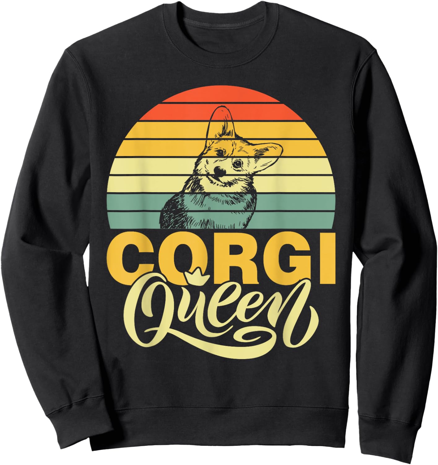 Corgi Queen Sweatshirt - Sweatshirt | Black