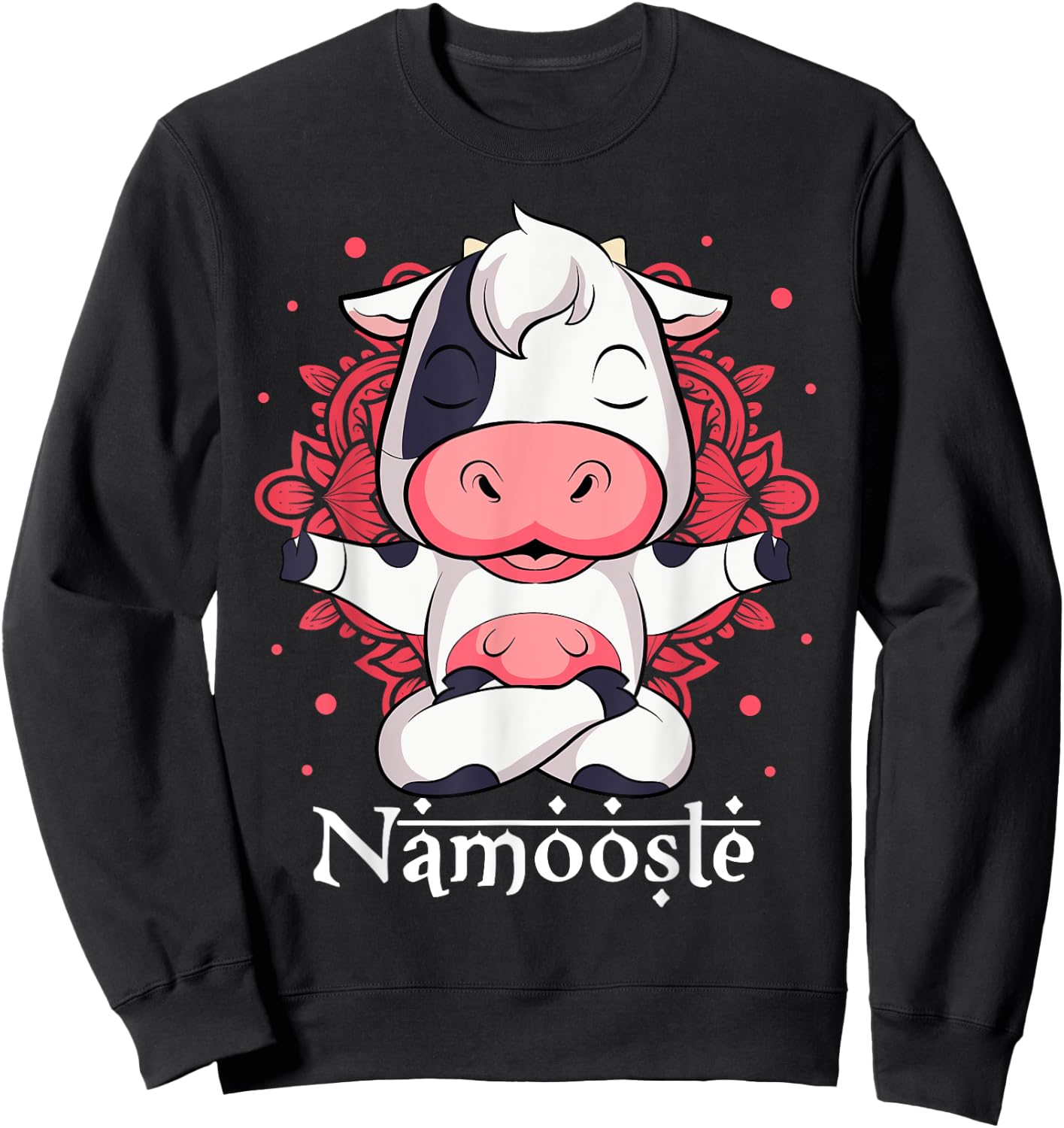 Cow Yoga Namoostee Shirt Funny Cow Lovers Gift Namaste Yoga Sweatshirt - Sweatshirt | Black