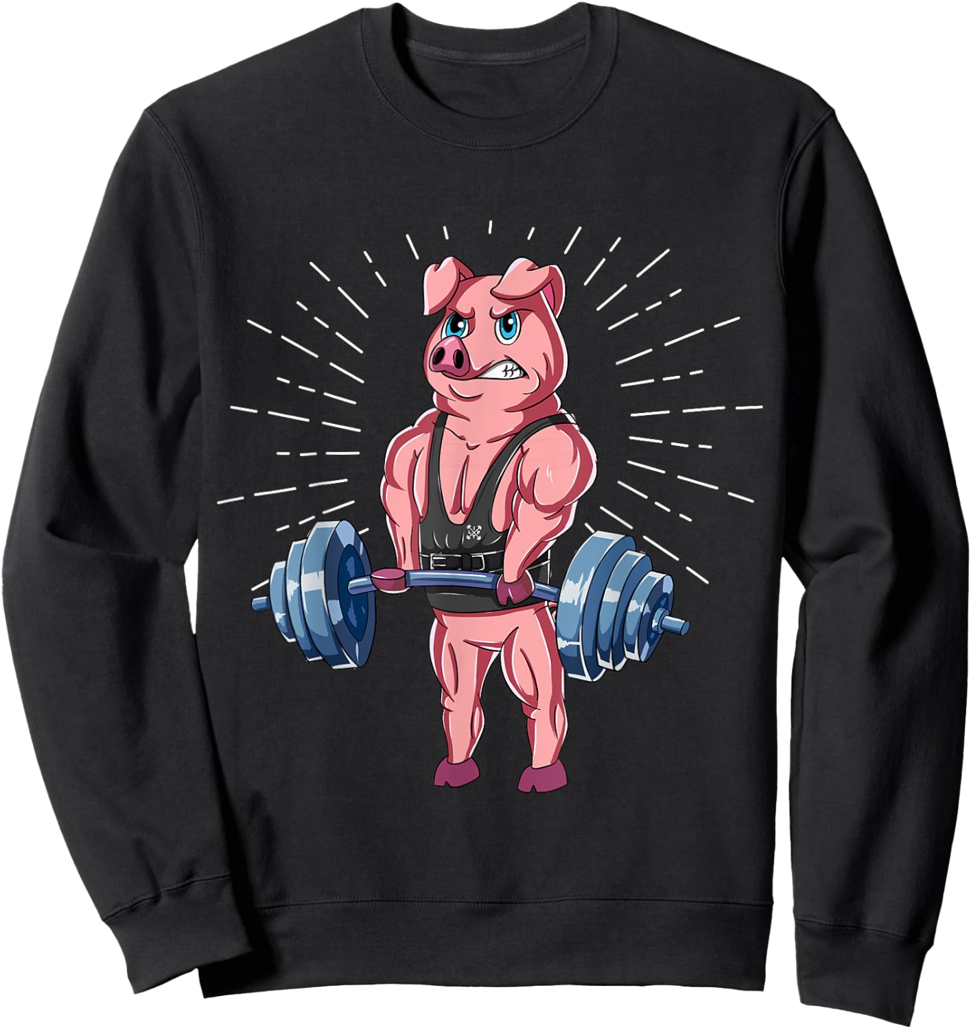 Pig Deadlift Fitness Gym Weightlifting Sweatshirt - Sweatshirt | Black