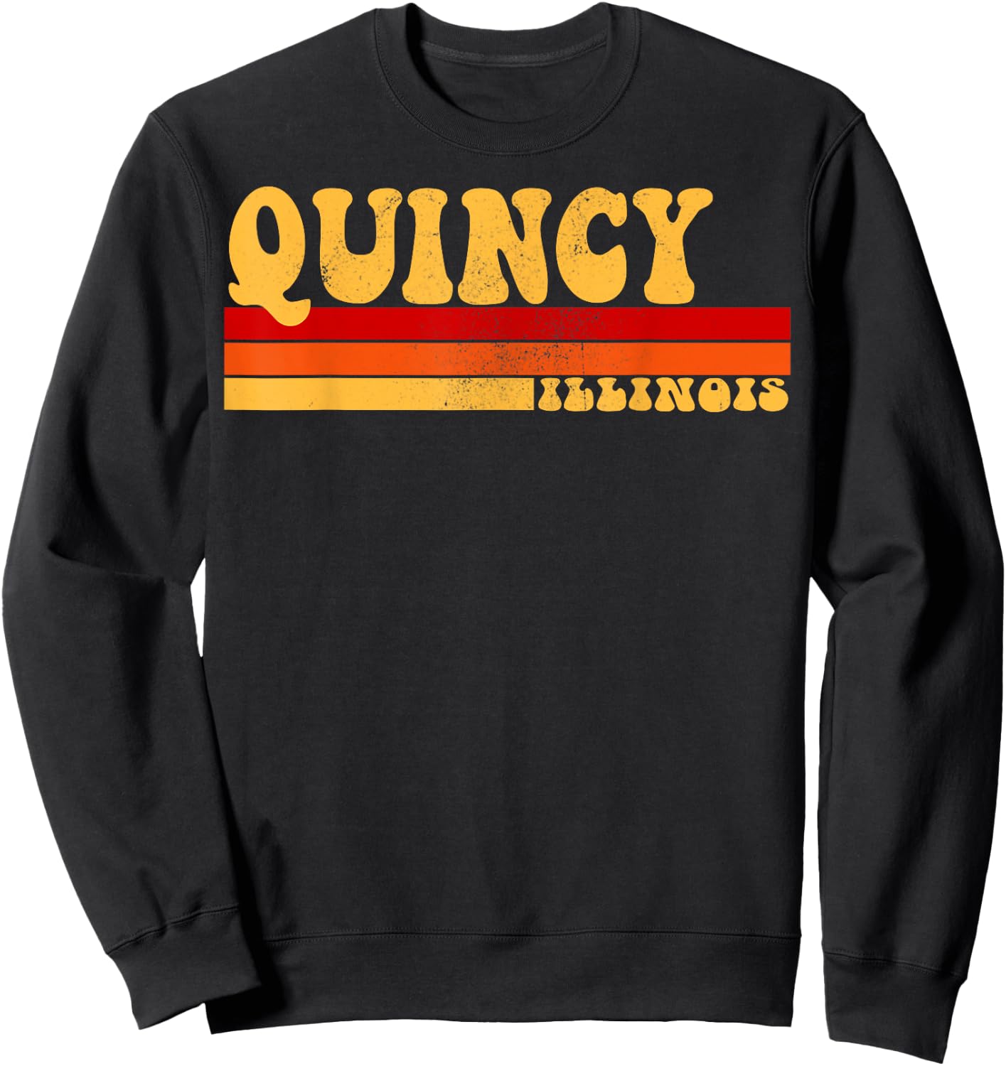 QUINCY Illinois City Vintage Roots Retro Design 70s 80s Sweatshirt - Sweatshirt | Black