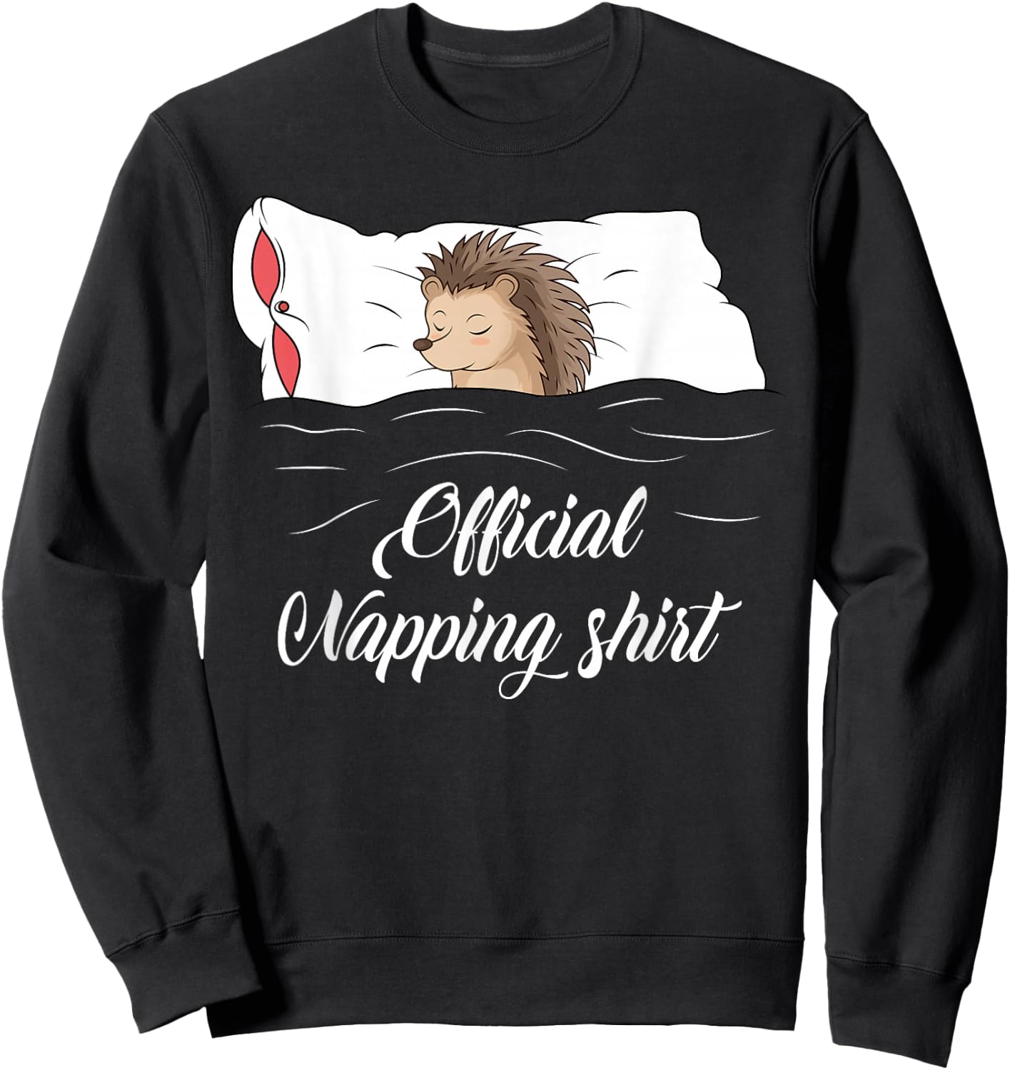 Sleeping Hedgehog Lover Pyjamas Official Napping Sweatshirt - Sweatshirt | Black