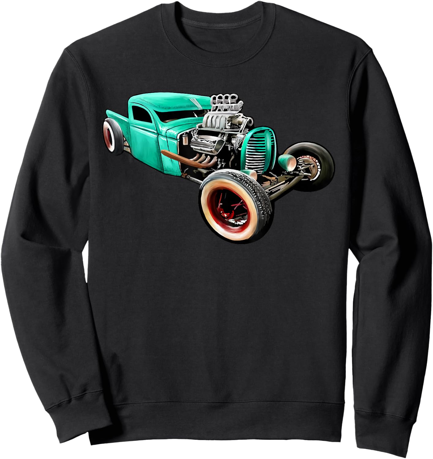 Rust Bucket Outline Funny Hot Retro Rod Diesel Cars Gift Men Sweatshirt - Sweatshirt | Black