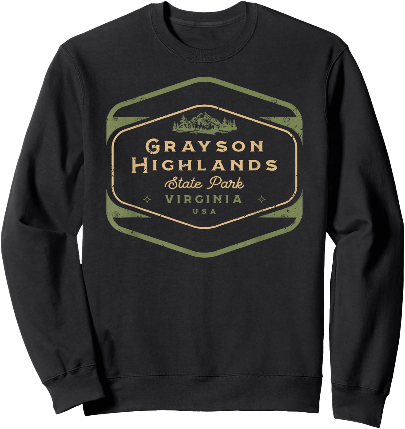 Grayson Highlands State Park Retro Vintage Sweatshirt - Sweatshirt | Black