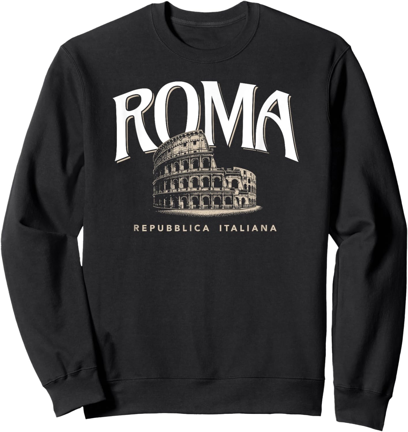 Roma Colosseum Repubblica Italiana Sweatshirt - Sweatshirt | Black