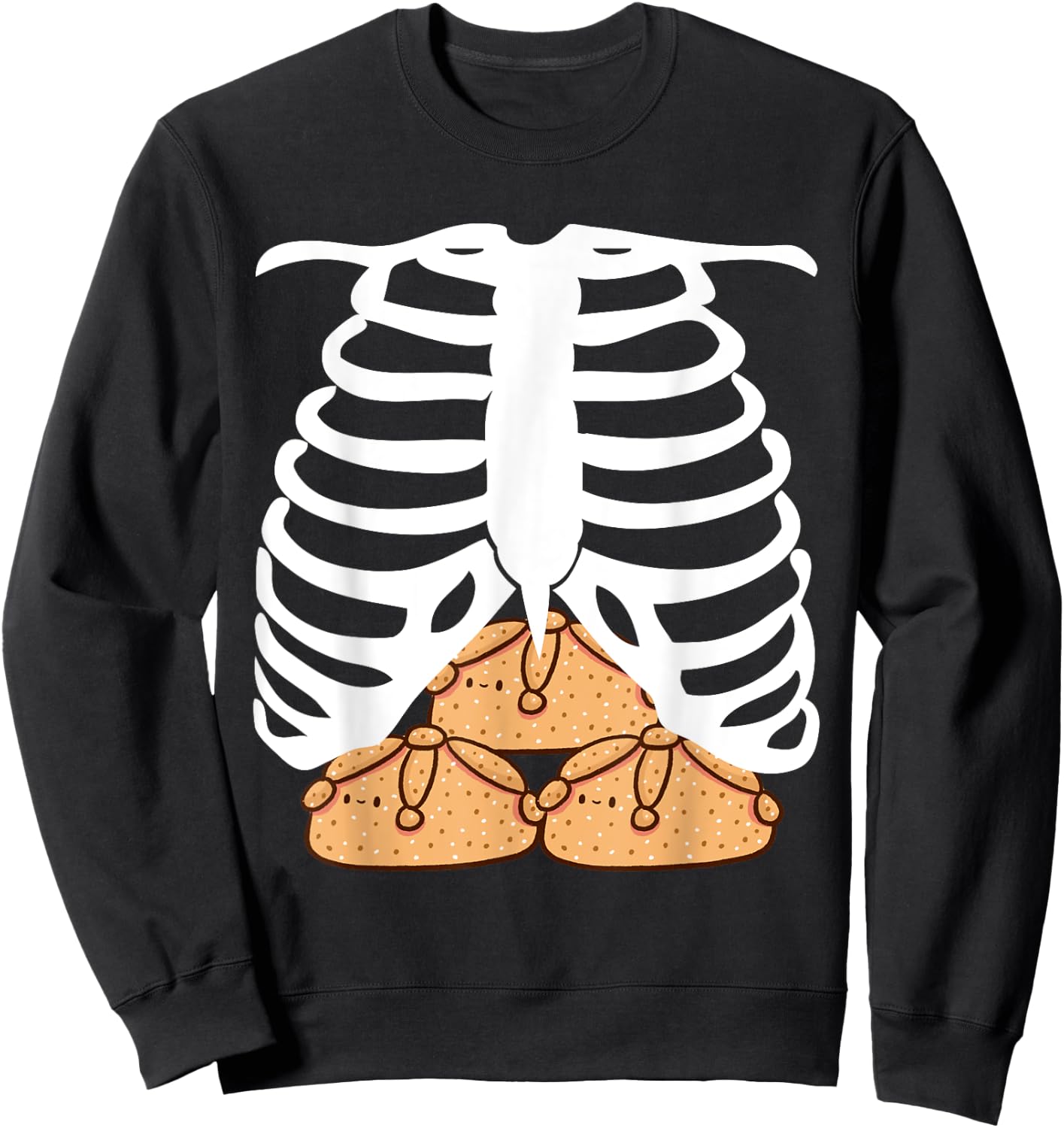 Skeleton Rib cage with Mexican Pan de Muerto - Food Costume Sweatshirt - Sweatshirt | Black