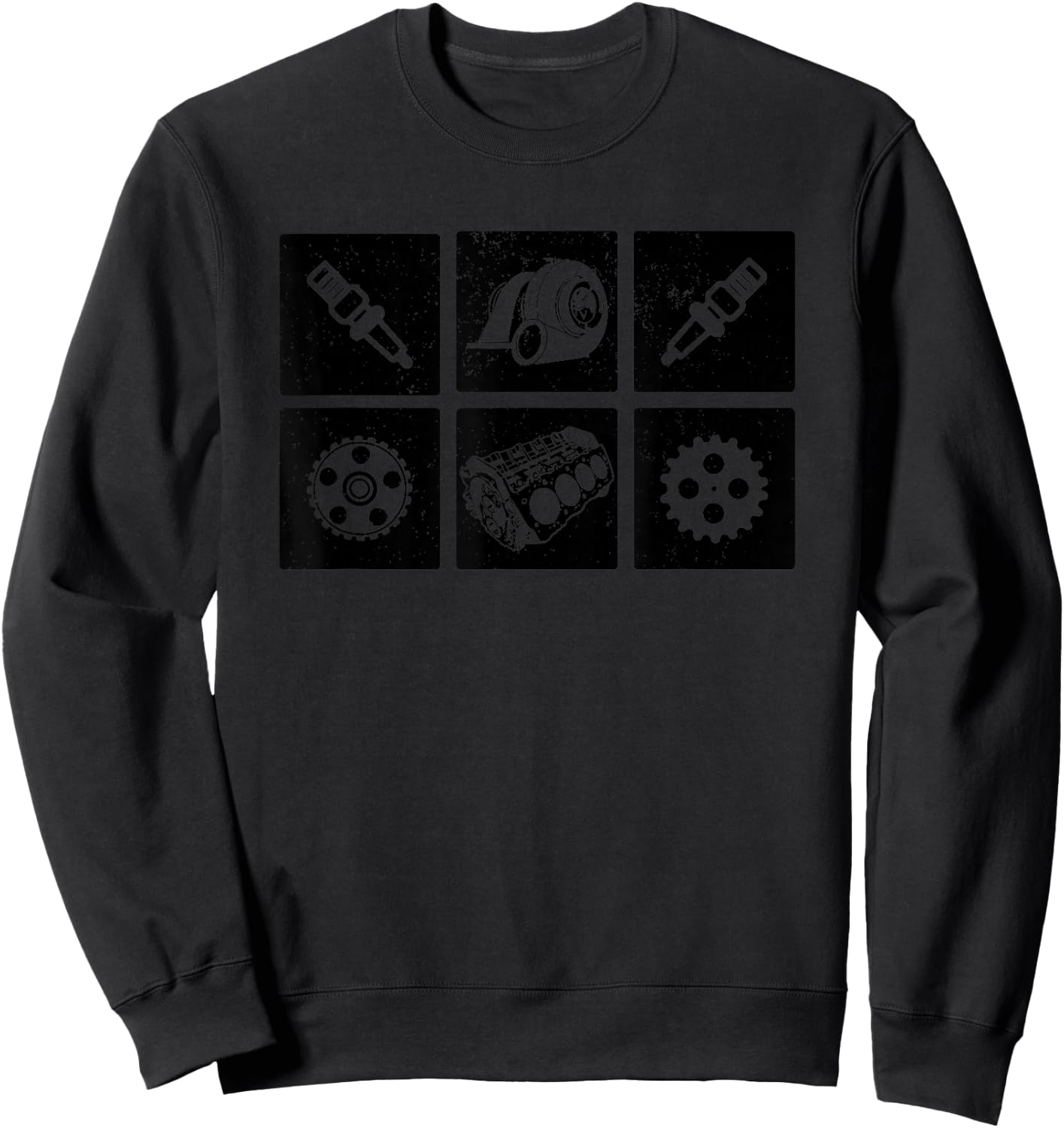 Car Mechanic Engine Symbols Auto Parts Sweatshirt - Sweatshirt | Black