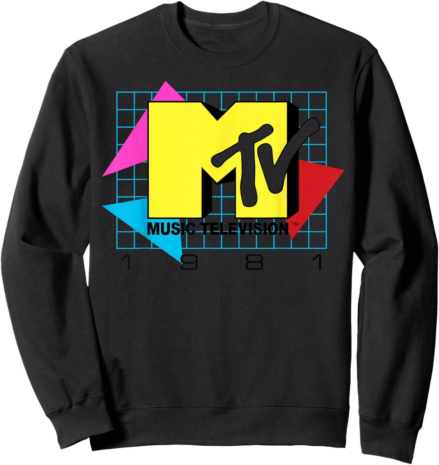 MTV Music Television 1981 Logo Small Sweatshirt - Sweatshirt | Black