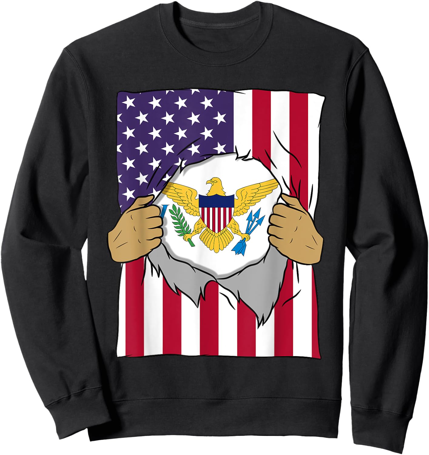US Virgin Islands Flag Inside Me Home Islander American Gift Sweatshirt - Sweatshirt | Black