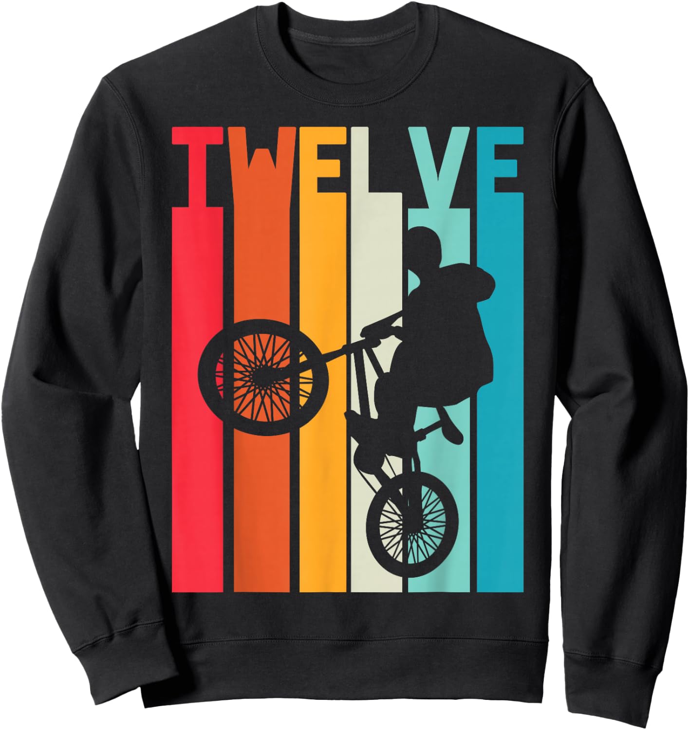 12 Year Old BMX Birthday Gift Party Boys Dirt Biking 12th Sweatshirt - Sweatshirt | Black