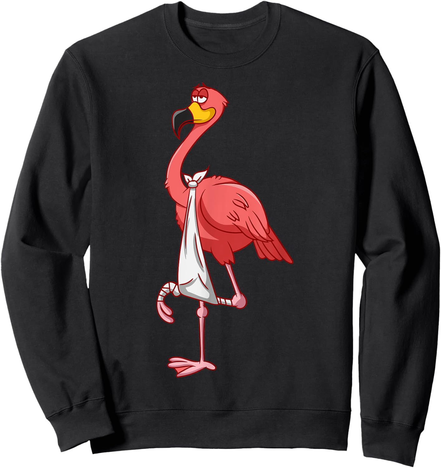 Cool Broken Leg Flamingo | Funny Fractured Shorebird Gift Sweatshirt - Sweatshirt | Black