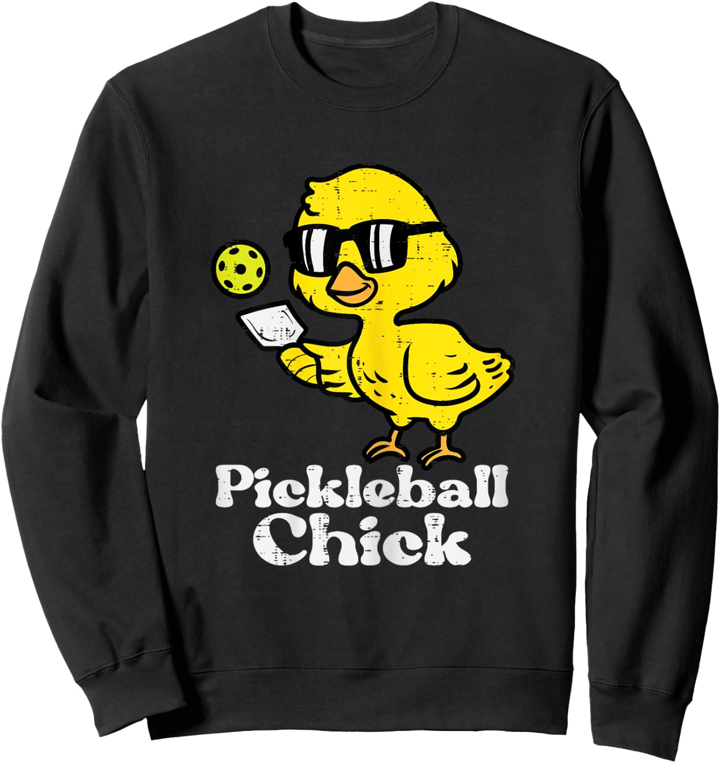 Pickleball Chick Funny Pickle Ball Women Girls Kids Toddler Sweatshirt - Sweatshirt | Black
