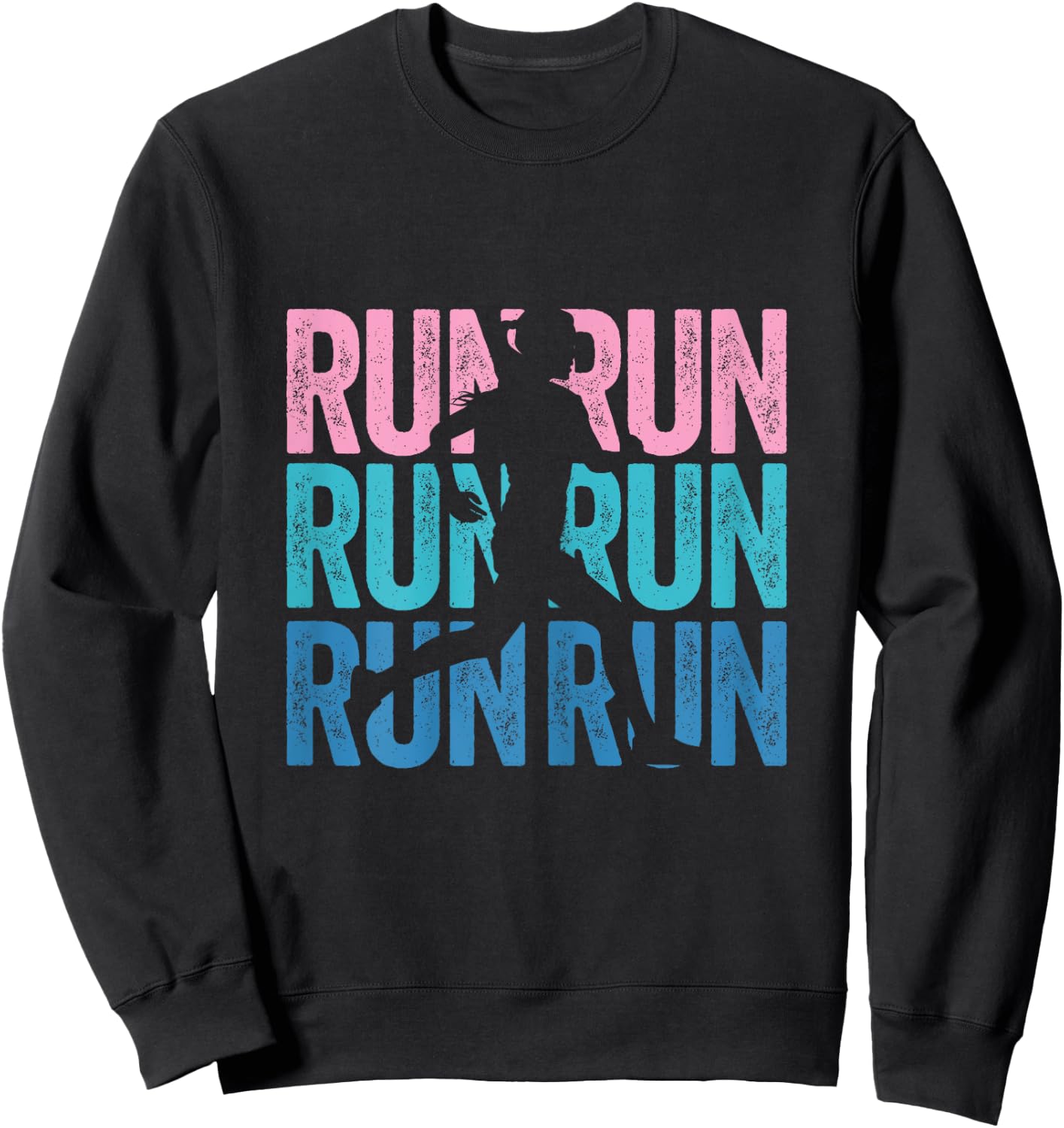 Retro RUN Runner Jogger Marathon Vintage for Girls Women Sweatshirt - Sweatshirt | Black