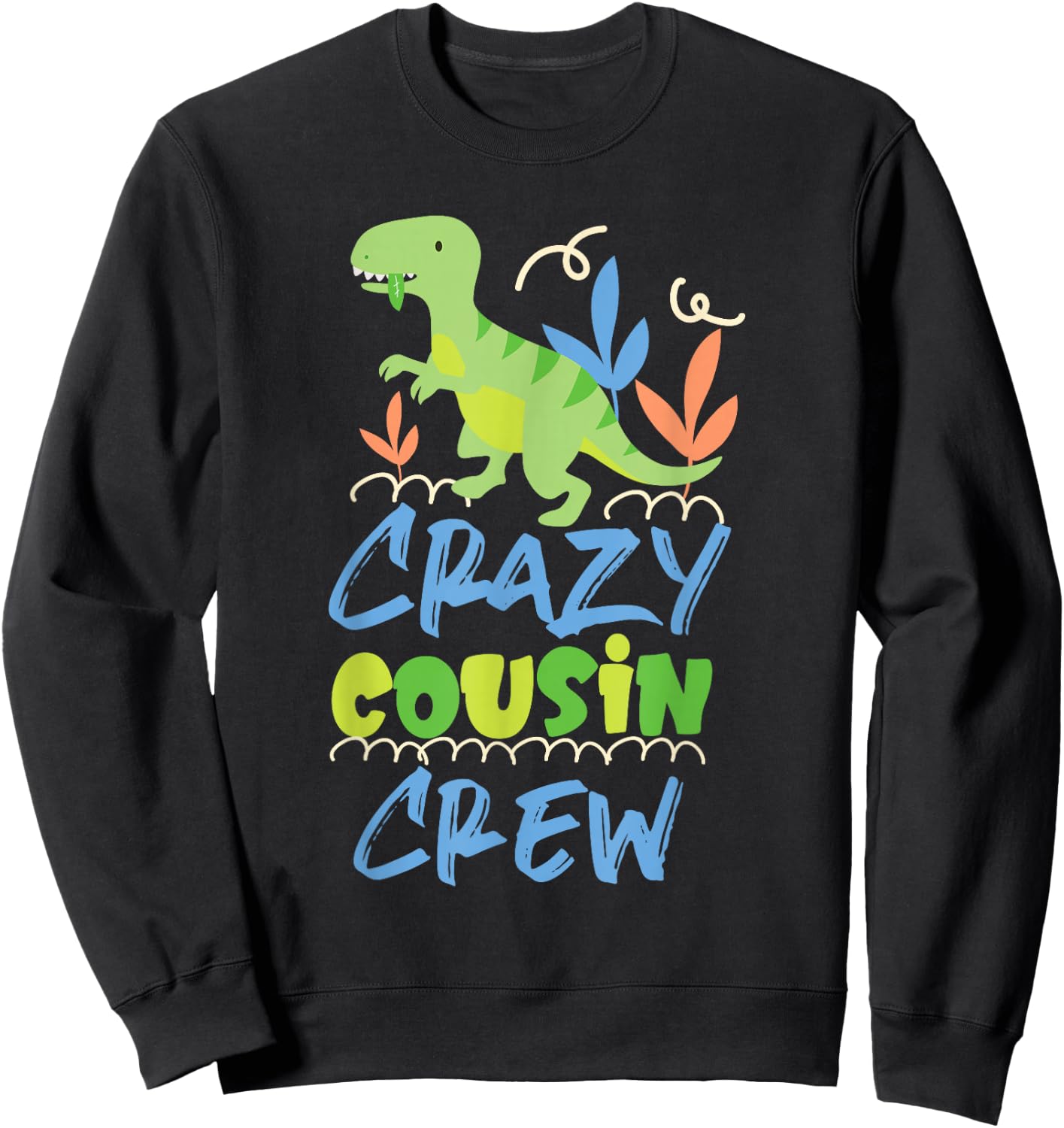 Crazy Cousin Crew Boys Dino Dinosaur Sweatshirt - Sweatshirt | Black