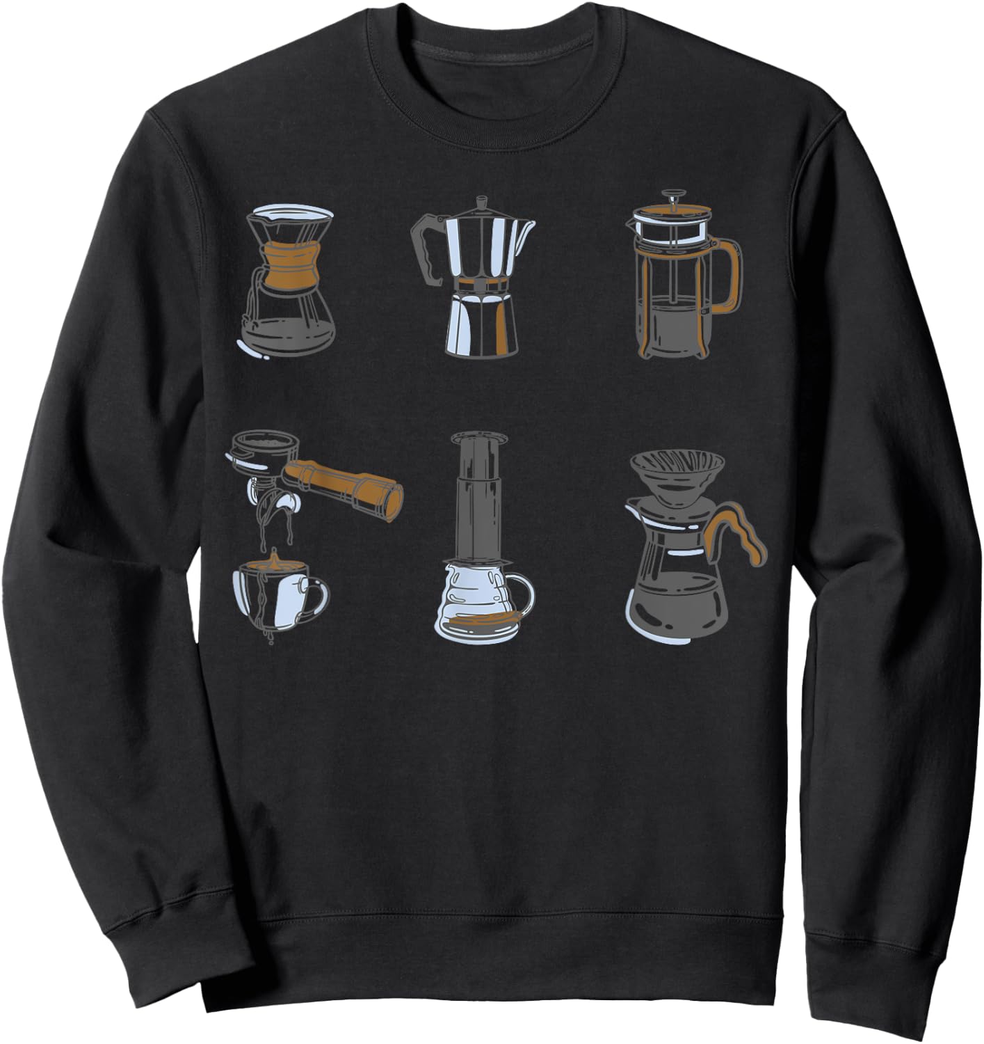 Type Of Coffee Makers Shirt Women Barista Sweatshirt - Sweatshirt | Black