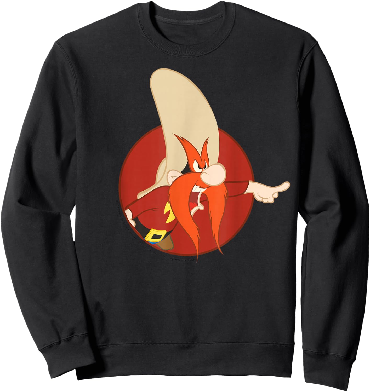 Looney Tunes Yosemite Sam Red Circle Portrait Sweatshirt - Sweatshirt | Black