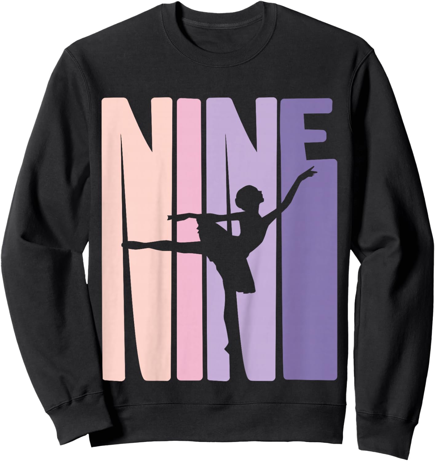 9th Birthday Gift Ballet Dancer 9 Years old Ballerina Girl Sweatshirt - Sweatshirt | Black
