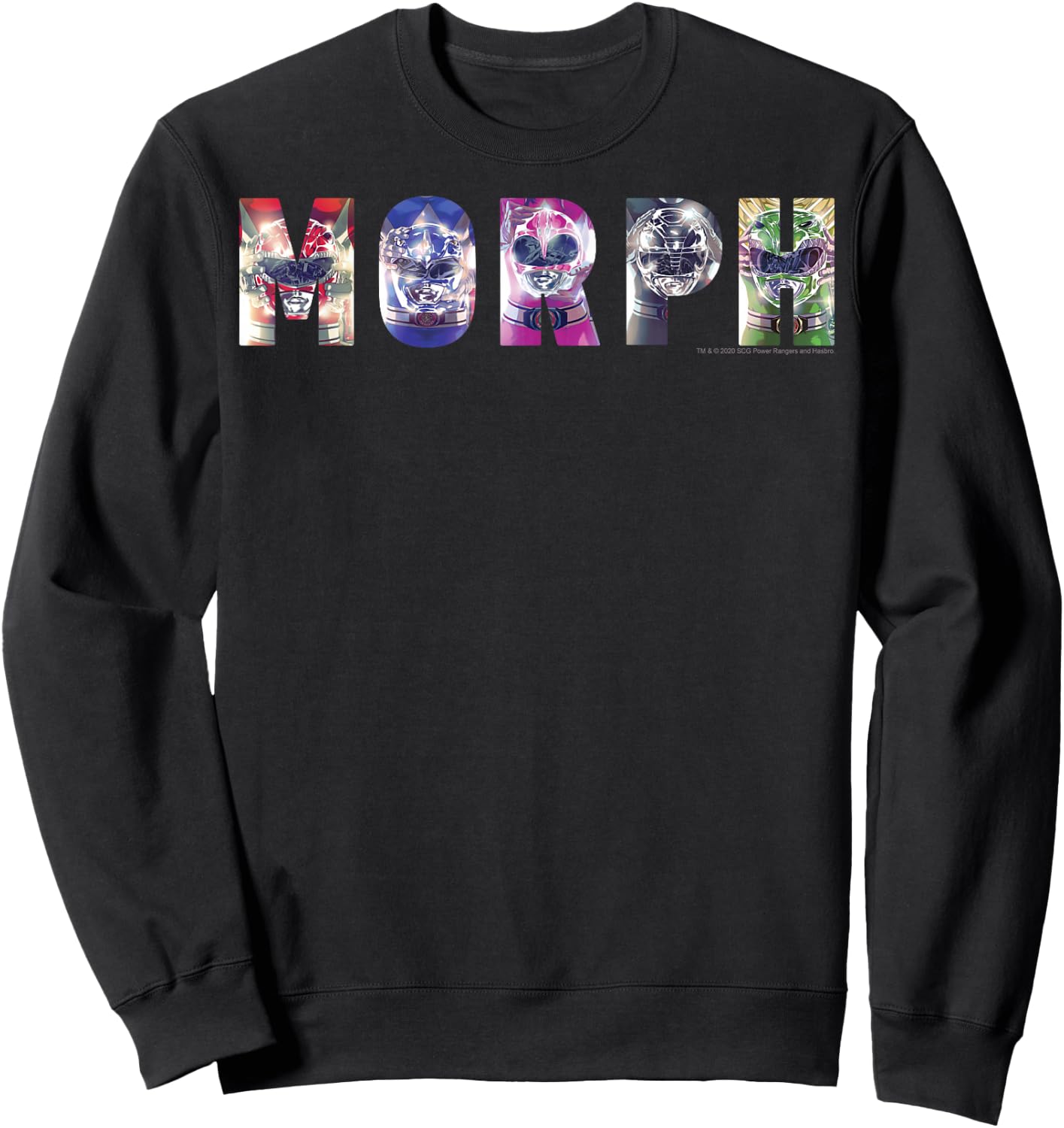 Power Rangers Heroes And Villains Graphic Color Group Poster Sweatshirt - Sweatshirt | Black
