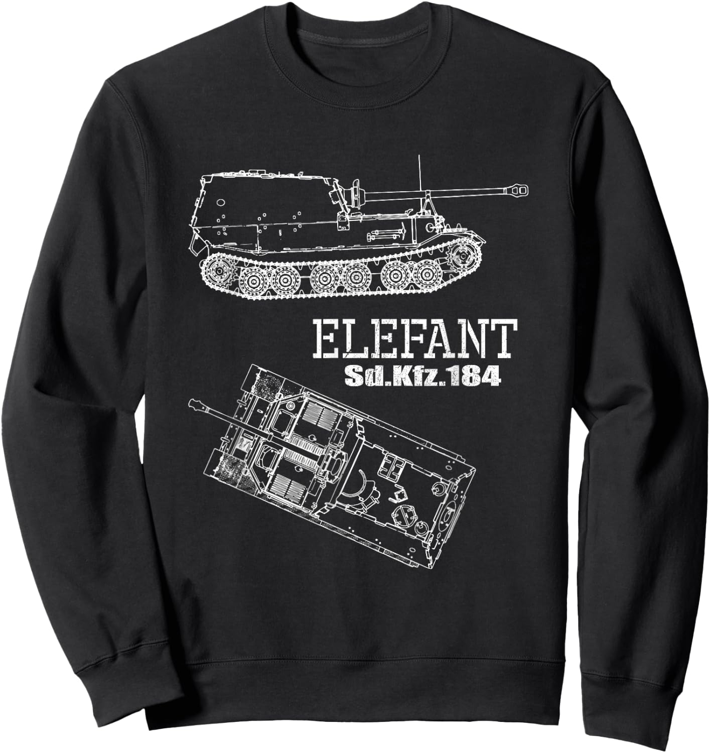Elephant Ferdinand Panzerjäger Tiger German Wehrmacht WW 2 Sweatshirt - Sweatshirt | Black