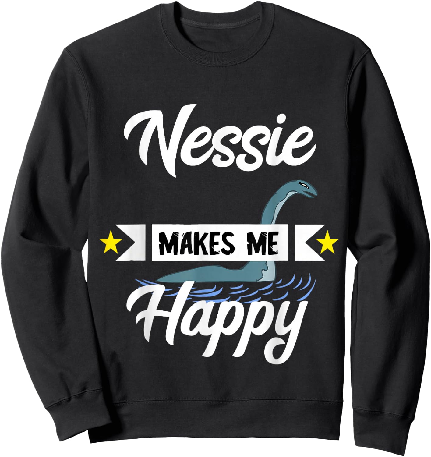 Nessie Macht Mich Glücklich Irish Monster Loch Ness Sweatshirt - Sweatshirt | Black