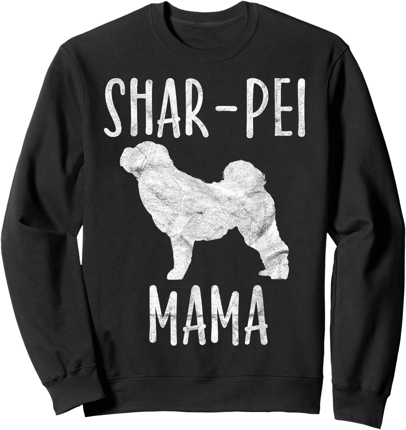 Vintage Shar-Pei Mama Gift Sharpei Mom Dog Owner Mother Sweatshirt - Sweatshirt | Black