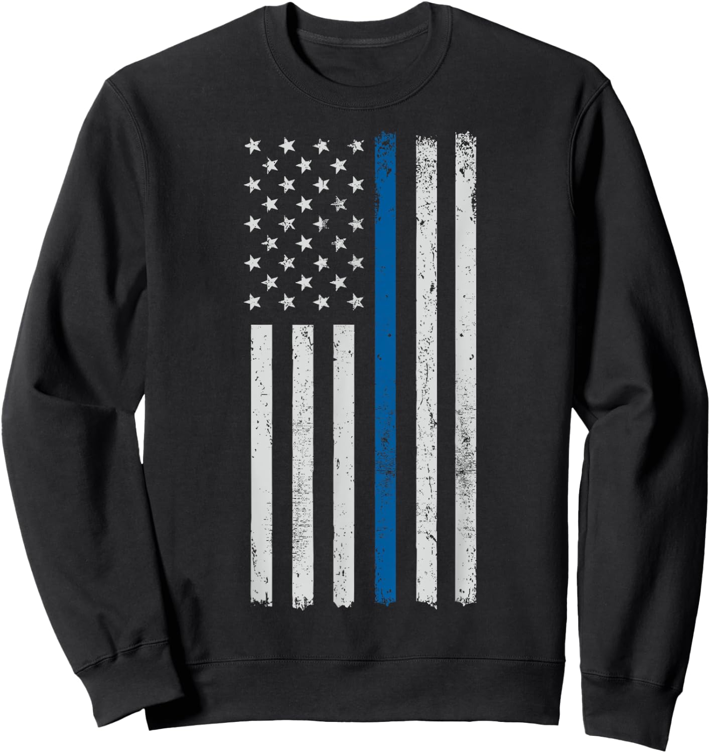 American Flag Thin Blue Line Police Support Lives Matter US Sweatshirt - Sweatshirt | Black