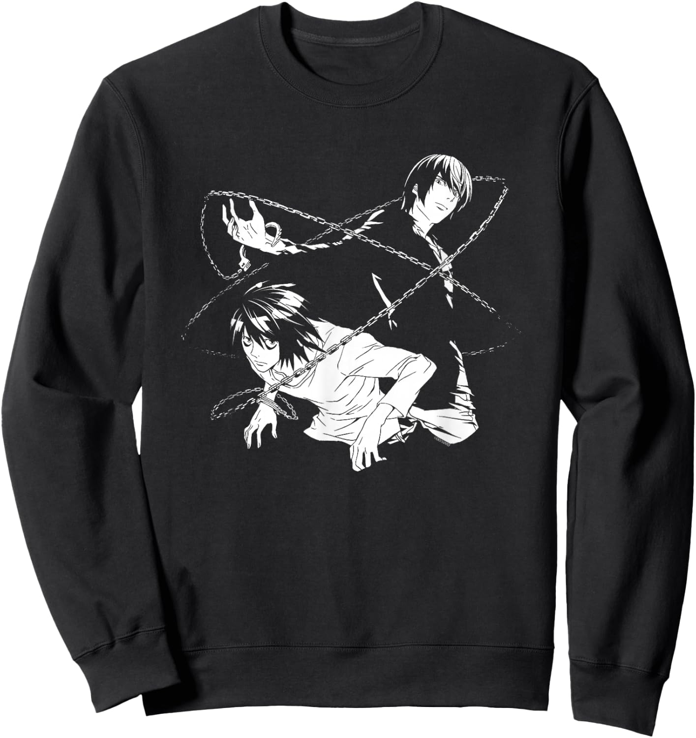 Death Note Light and L Chains Anime Sweatshirt - Sweatshirt | Black
