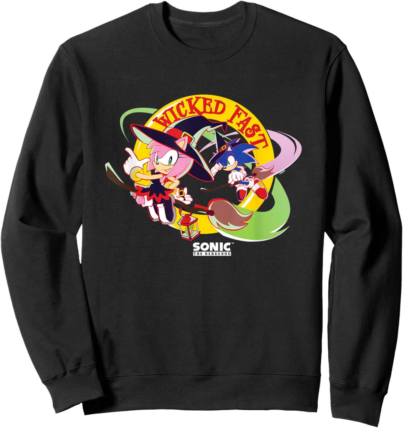 Sonic The Hedgehog Halloween Wicked Fast Witch Costumes Sweatshirt - Sweatshirt | Black