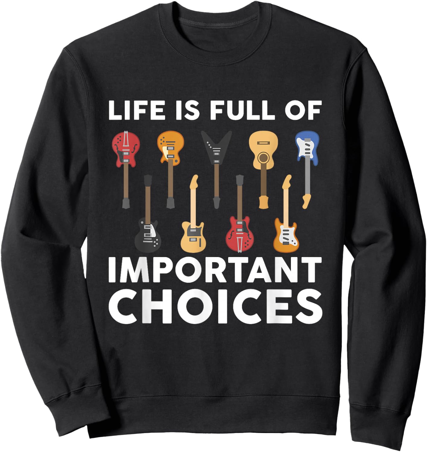 Funny Guitarist Guitar Player Music Lover Gift Women Short Sleeve Sweatshirt - Sweatshirt | Black