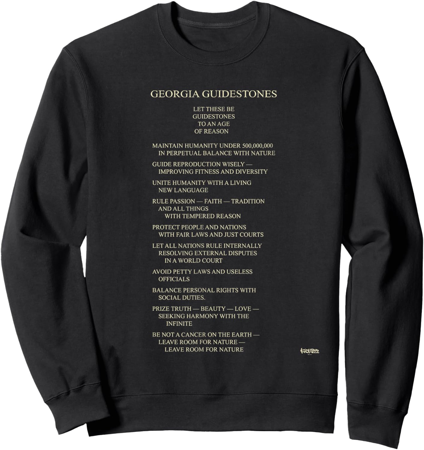 Georgia Guidestones Sweatshirt - Sweatshirt | Black