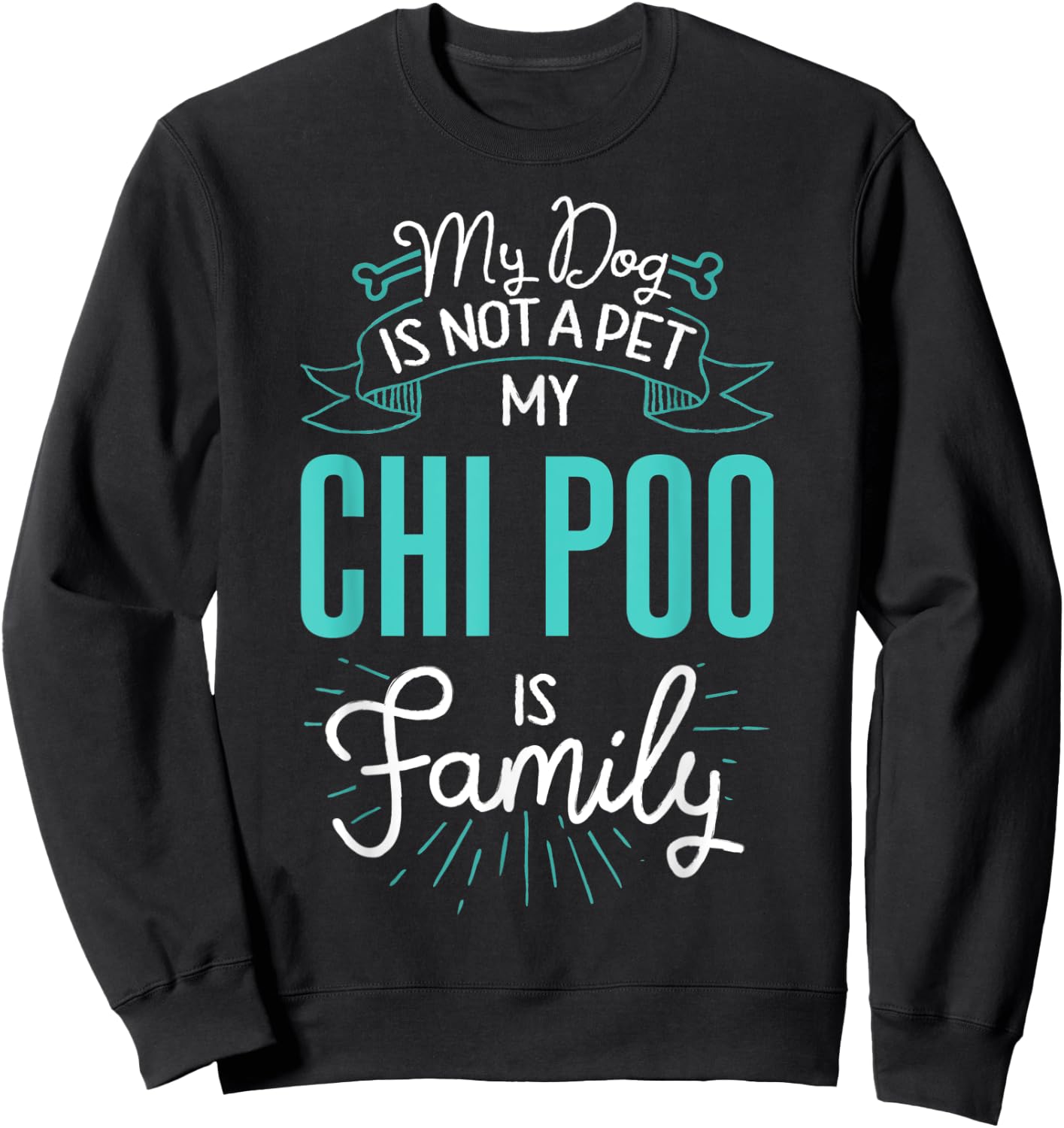 Cute Chi Poo Shirt Family Dog Gift Men Sweatshirt - Sweatshirt | Black