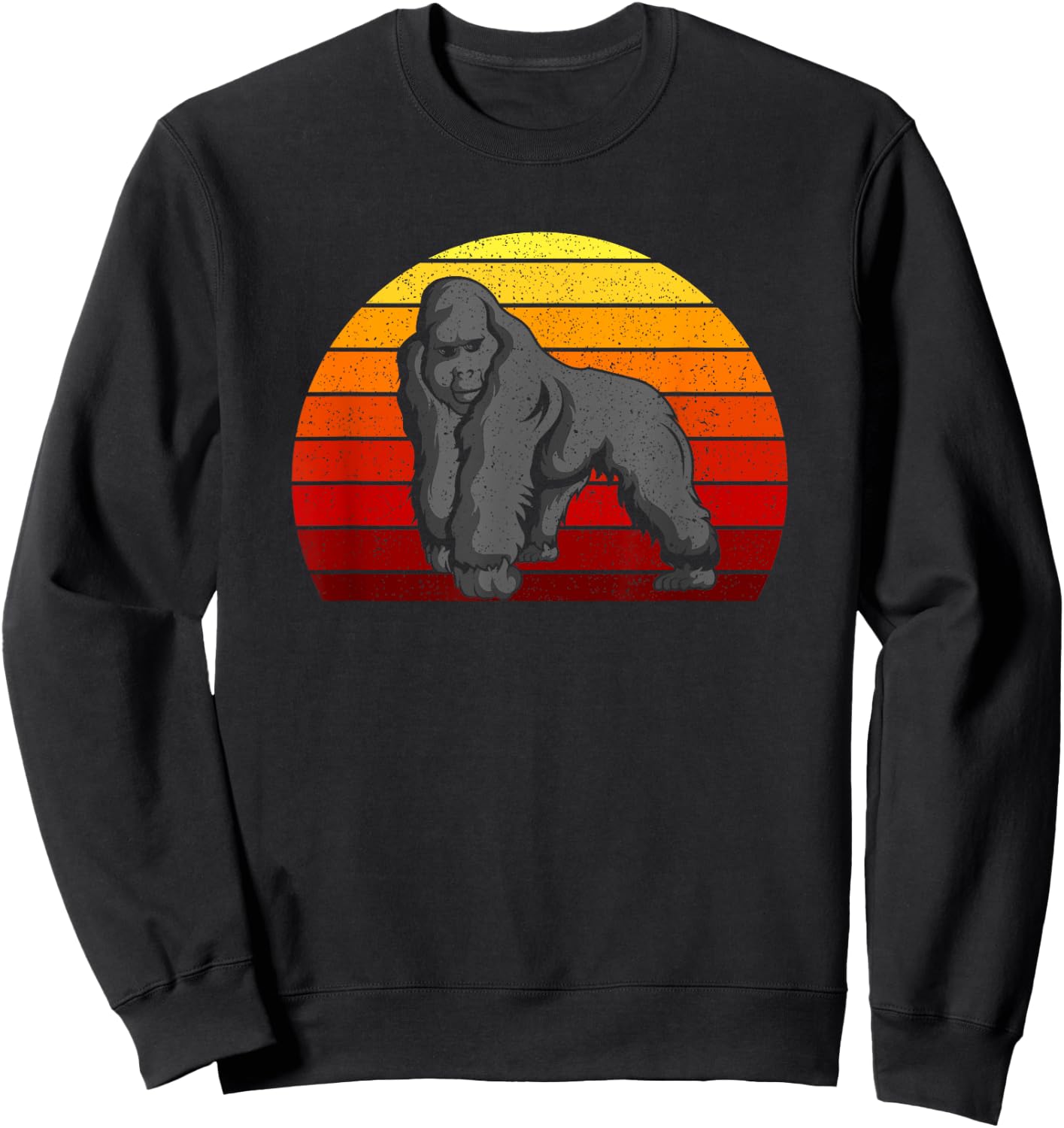 Retro 70s 80s Silverback Gorilla Sweatshirt - Sweatshirt | Black