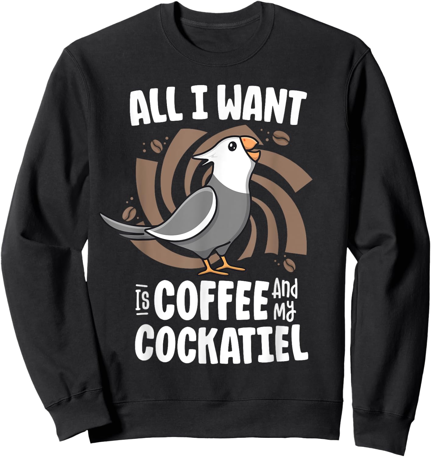 All I Want Is Coffee And My Cockatiel Women White Face Birb Sweatshirt - Sweatshirt | Black