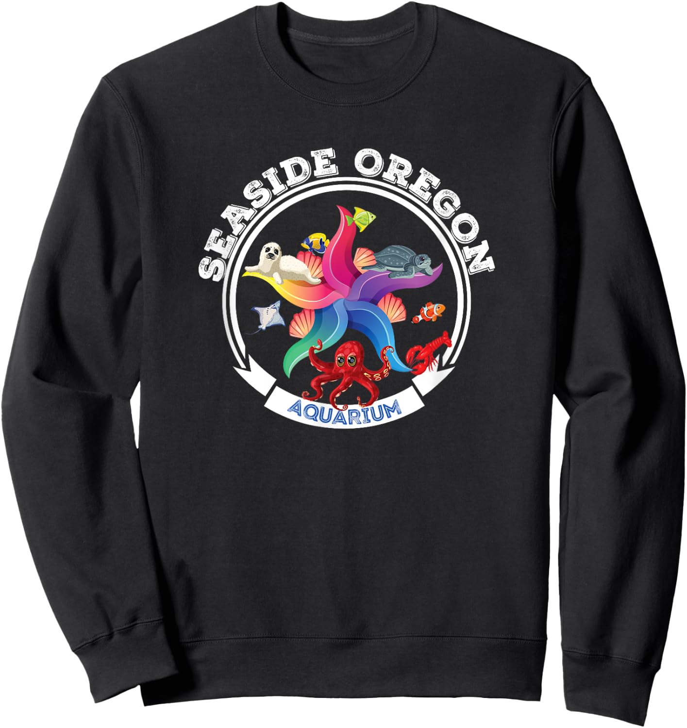 Seaside Oregon Aquarium Marine Life Sea Creatures Souvenir Sweatshirt - Sweatshirt | Black