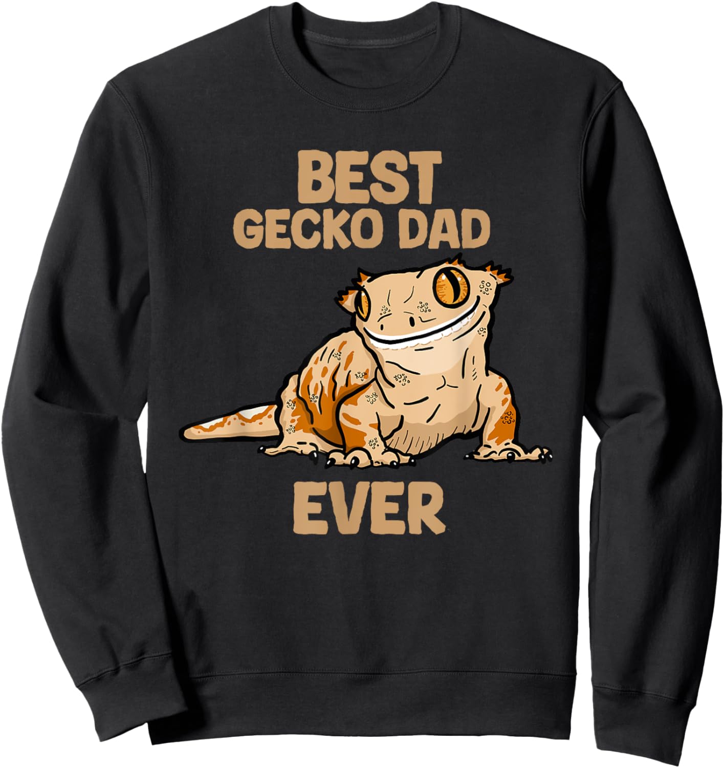 Father's Day Best Gecko Dad Ever Crested Gecko Sweatshirt - Sweatshirt | Black