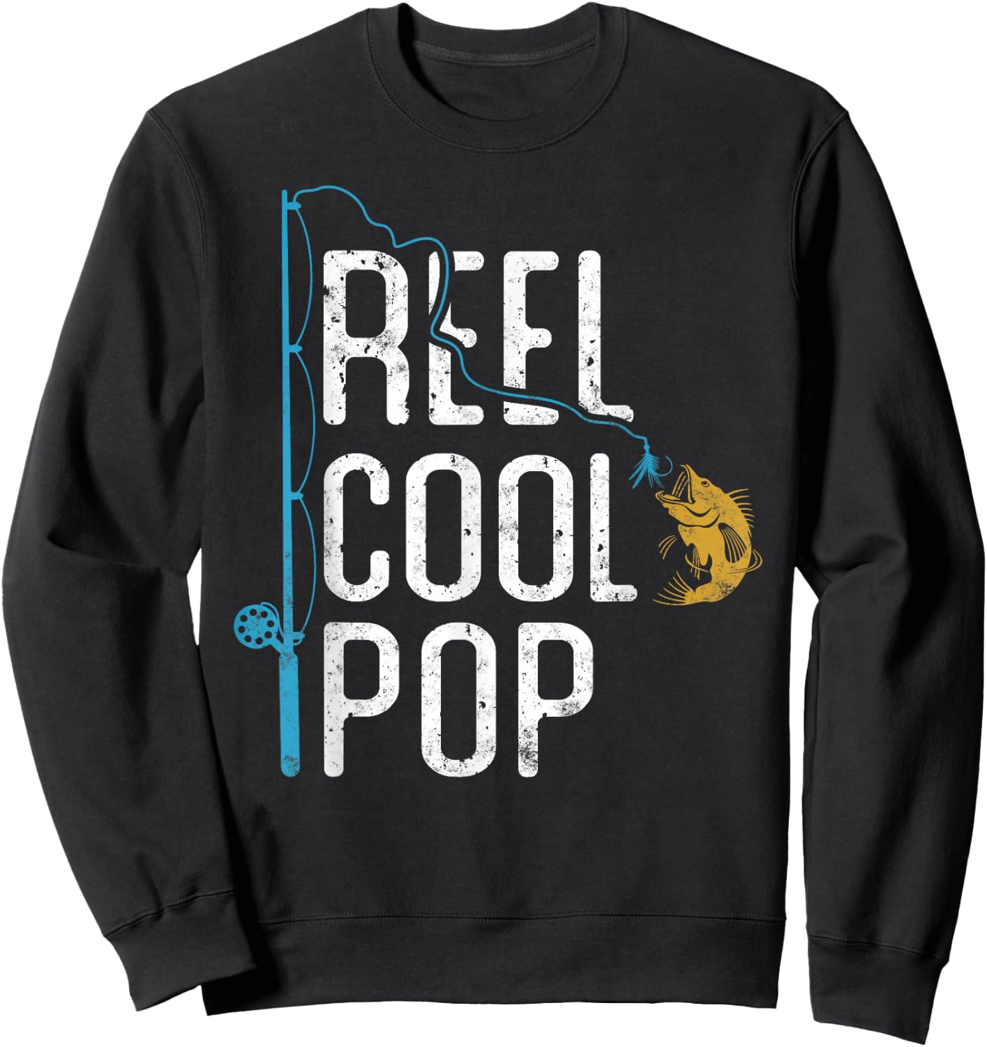 Fishing Reel Cool Pop Father’s day Gift Fisherman Pop Sweatshirt - Sweatshirt | Black