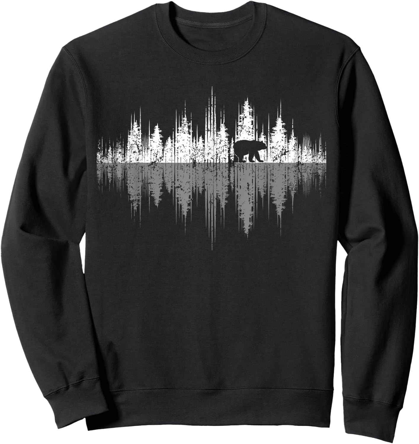 Trees Reflection Wildlife Nature Animal Bear Outdoor Forest Small Sweatshirt - Sweatshirt | Black