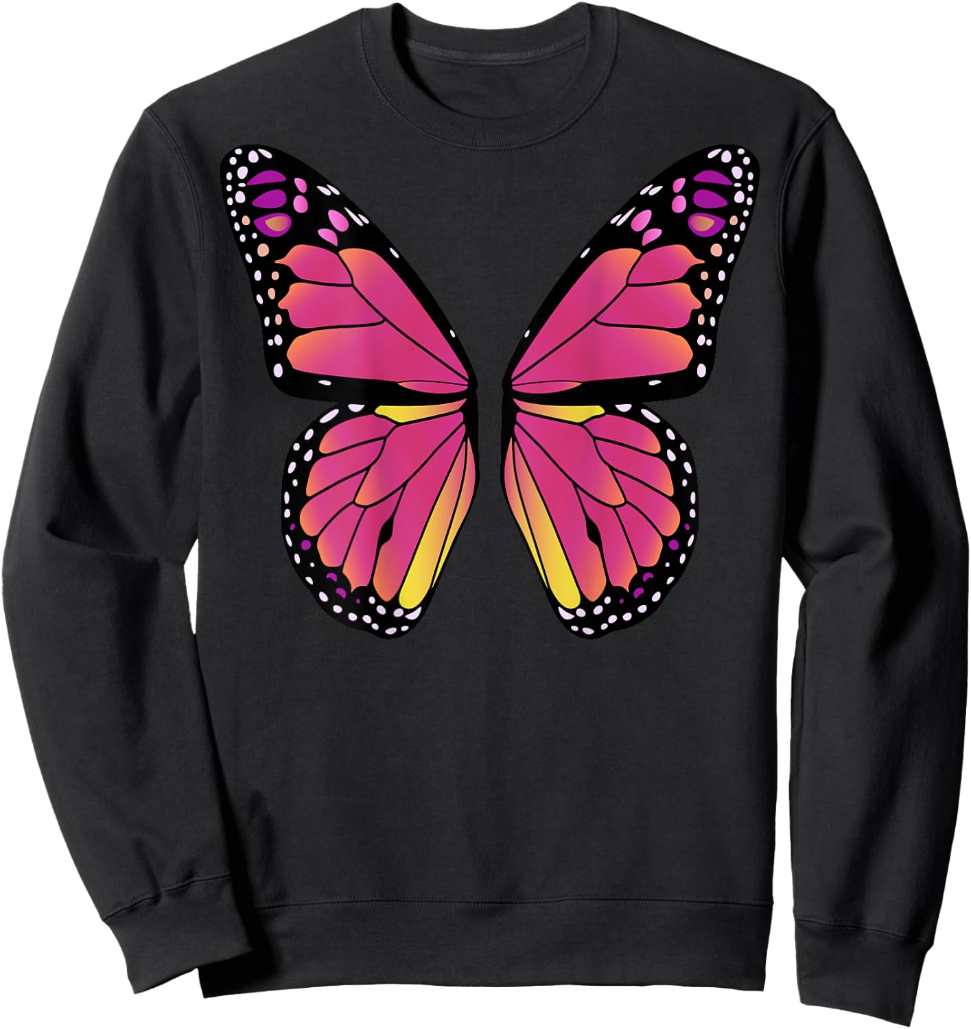 Butterfly Wings On The Back - Pink Fairy Halloween Costume Sweatshirt - Sweatshirt | Black