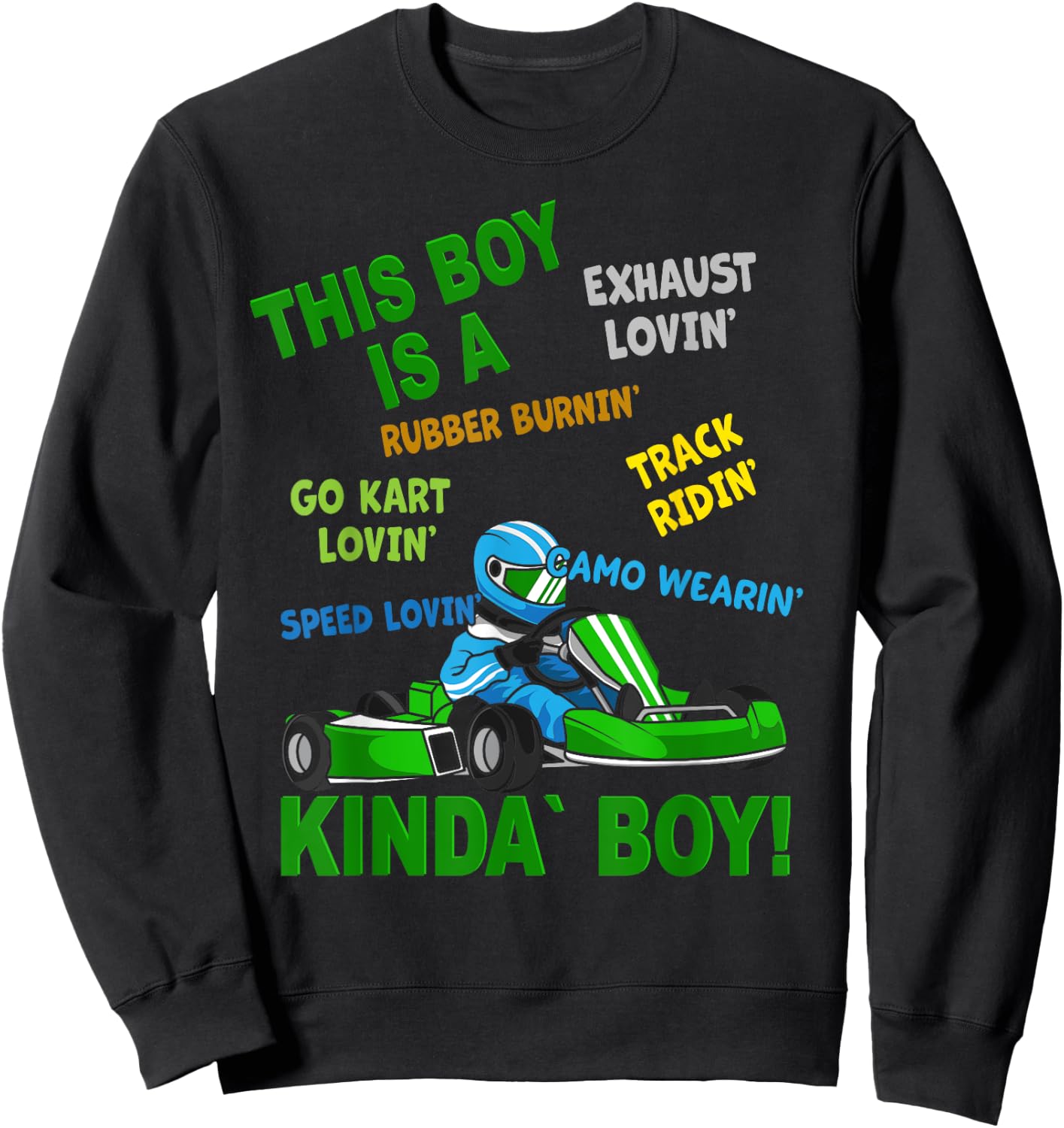 Go-Kart Boy - Go-Kart Track - Racing Kart Driving Sweatshirt - Sweatshirt | Black