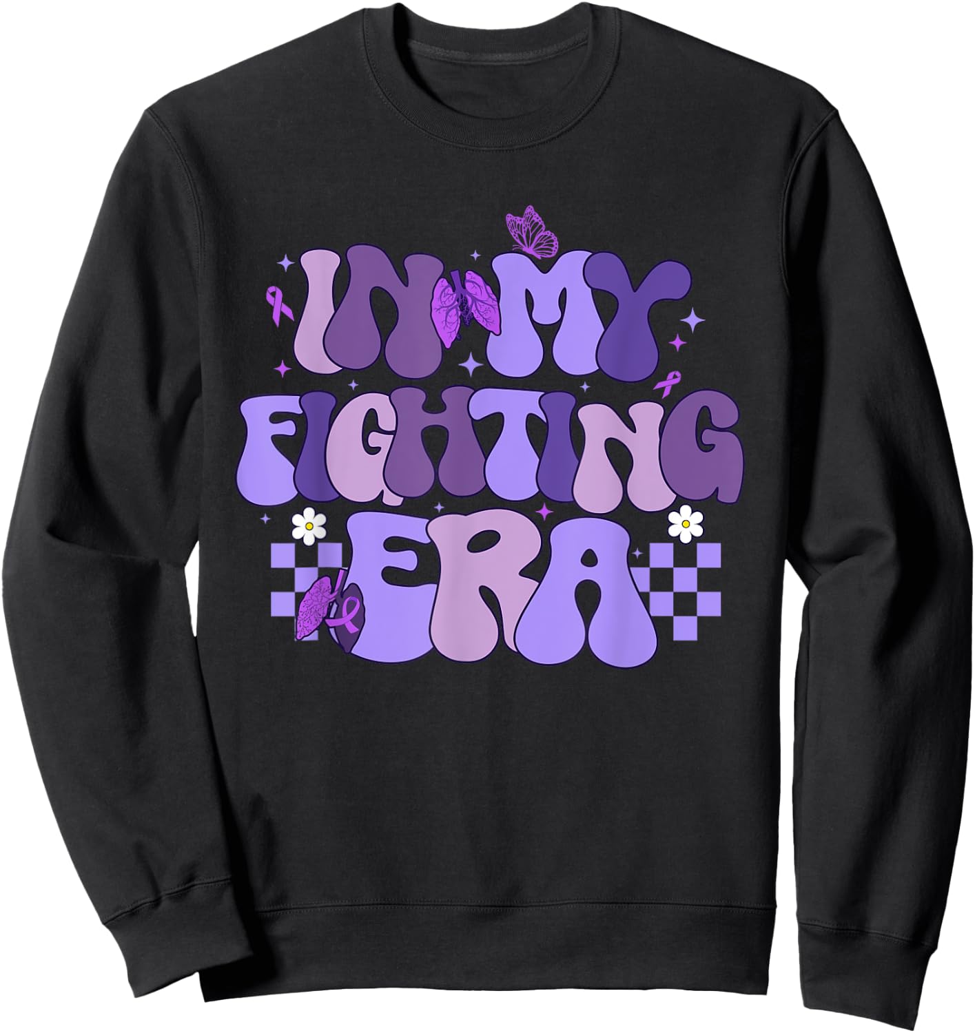 In My Fighting Era Cystic Fibrosis Awareness Month Sweatshirt - Sweatshirt | Black