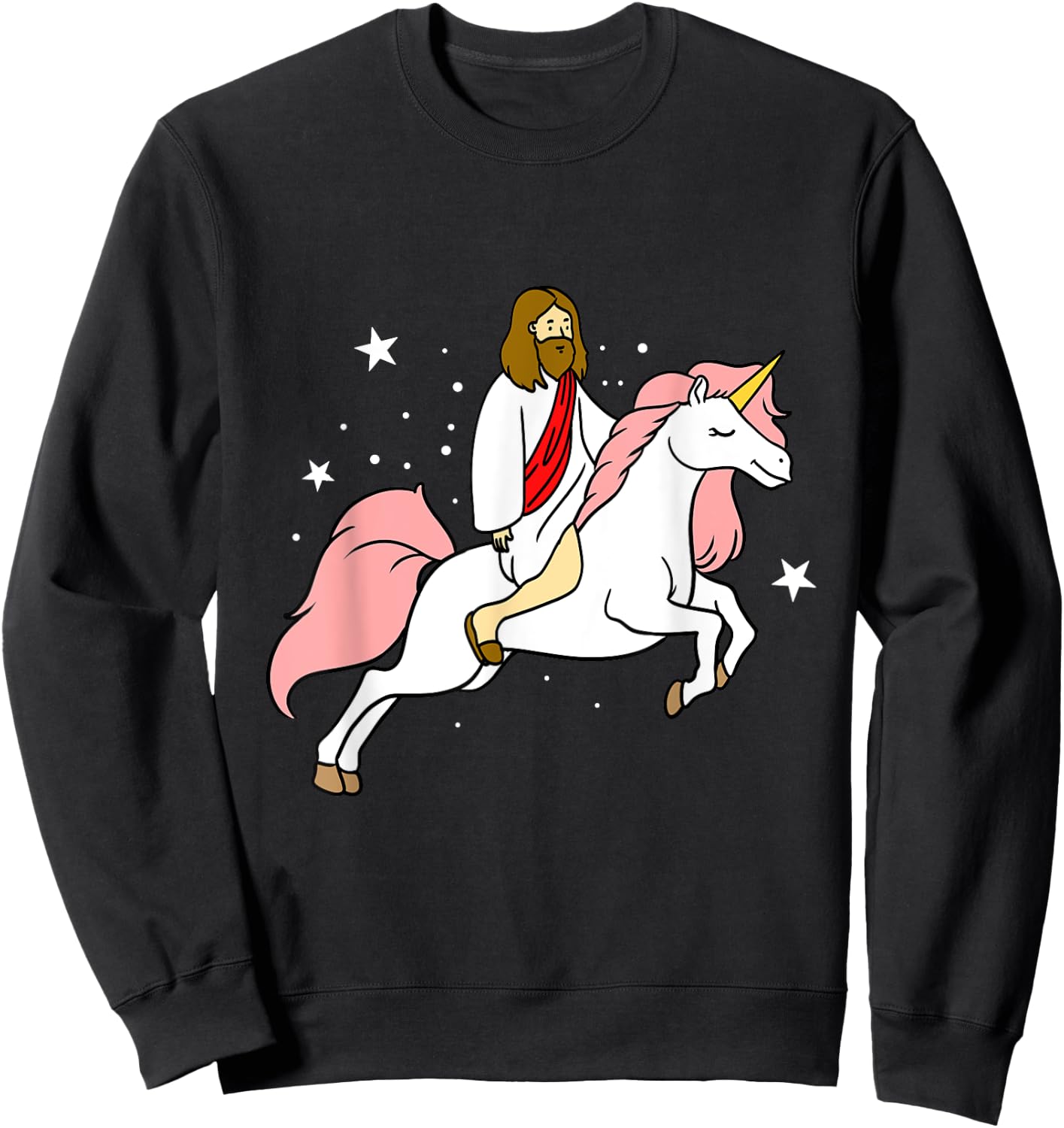 Jesus Riding Unicorn Sweatshirt - Sweatshirt | Black