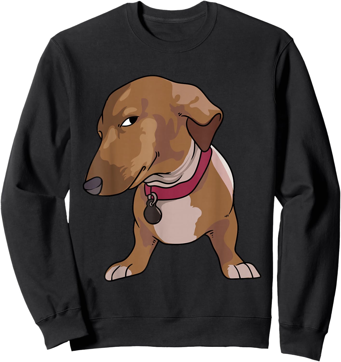 Side Eye Dog Meme Funny Dog Giving Side Eye Sweatshirt - Sweatshirt | Black