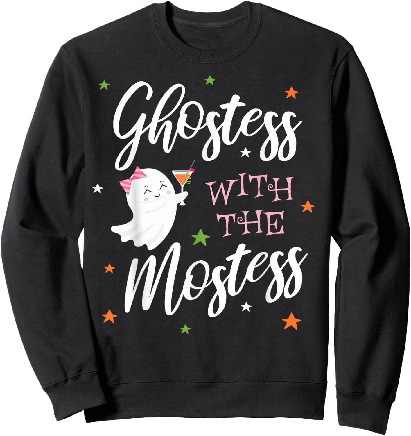 Halloween Party Ghost Ghostess with Mostess Sweatshirt - Sweatshirt | Black