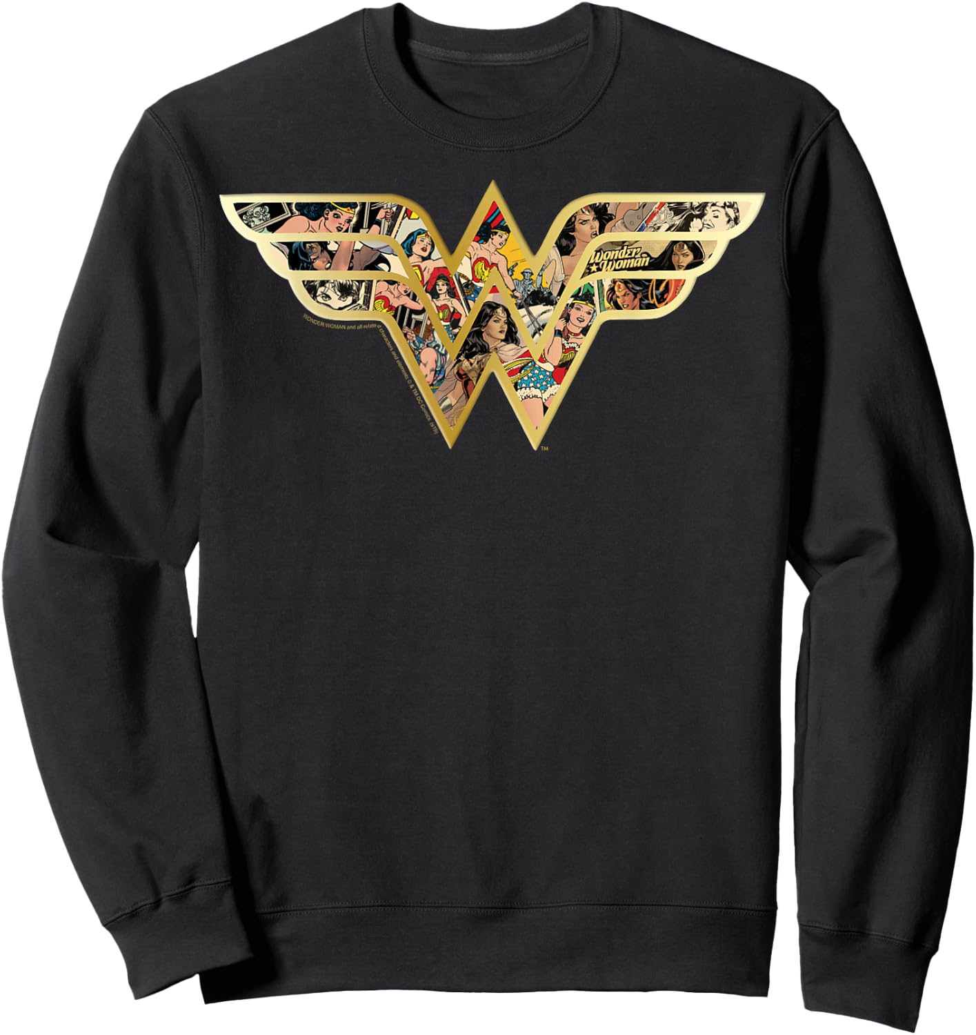 DC Comics Wonder Woman Superhero Comic Fill Logo Sweatshirt - Sweatshirt | Black