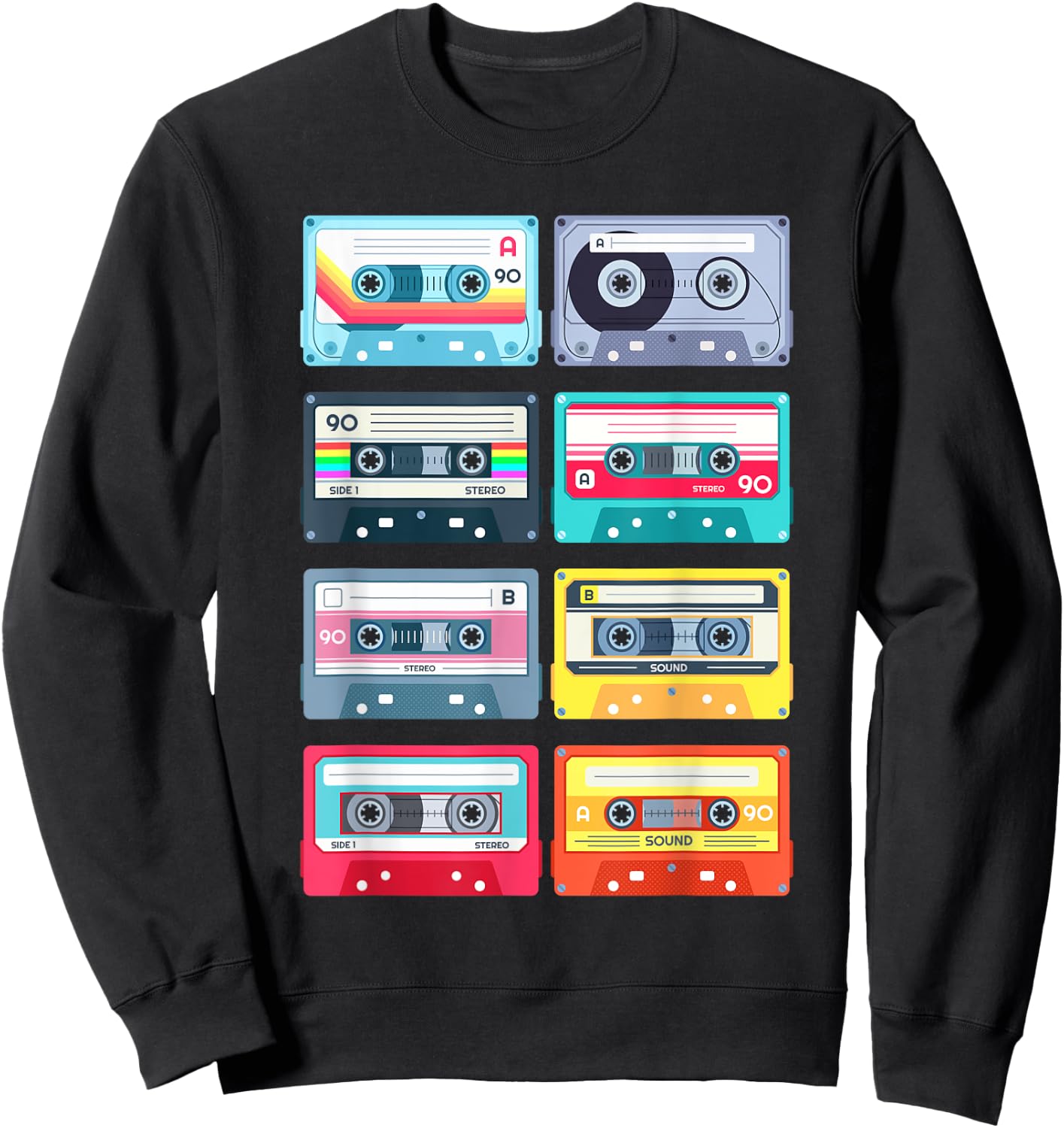 80s 90s Vintage Graphic Novelty & Cool Designs Sweatshirt - Sweatshirt | Black