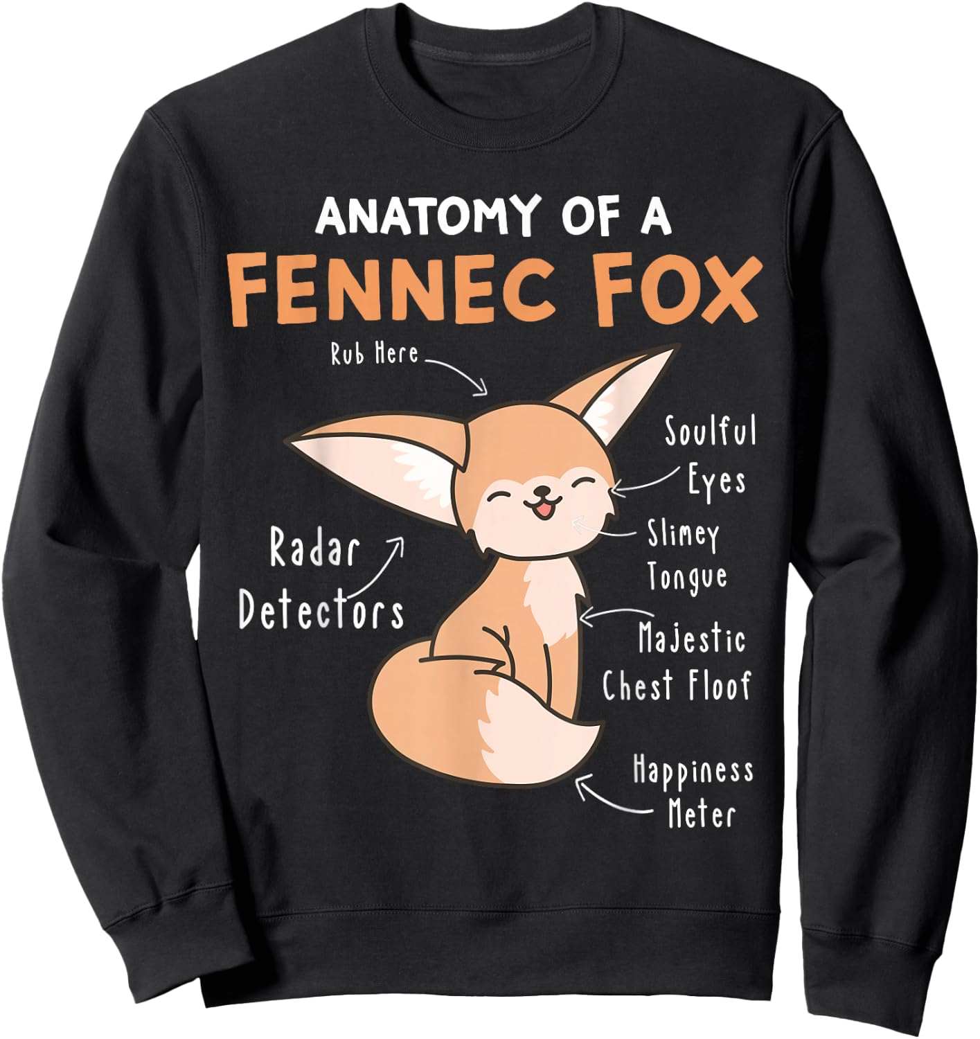 Anatomy Of A Fennec Fox Cute Fennec Fox Lover Gift Sweatshirt - Sweatshirt | Black