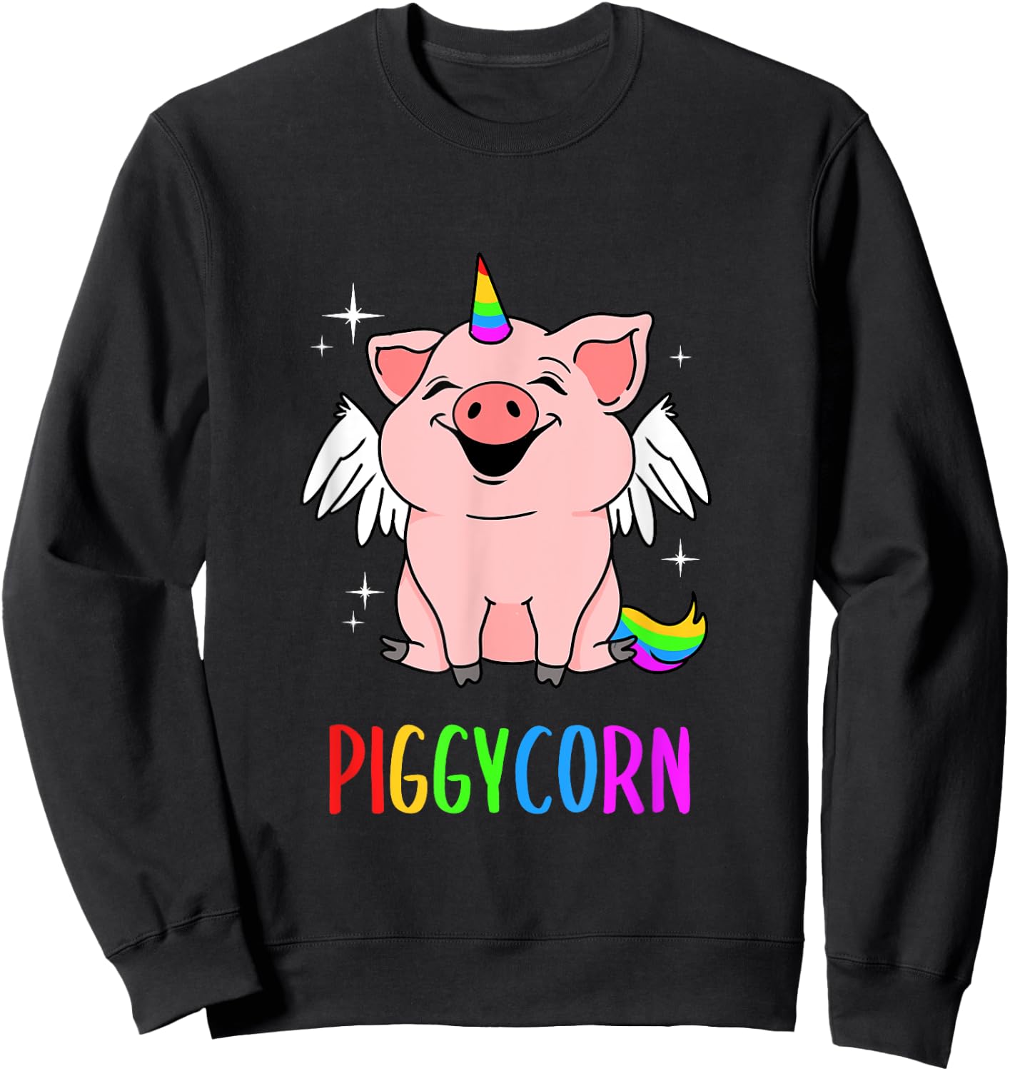 Piggycorn Pig Unicorn Sweatshirt - Sweatshirt | Black