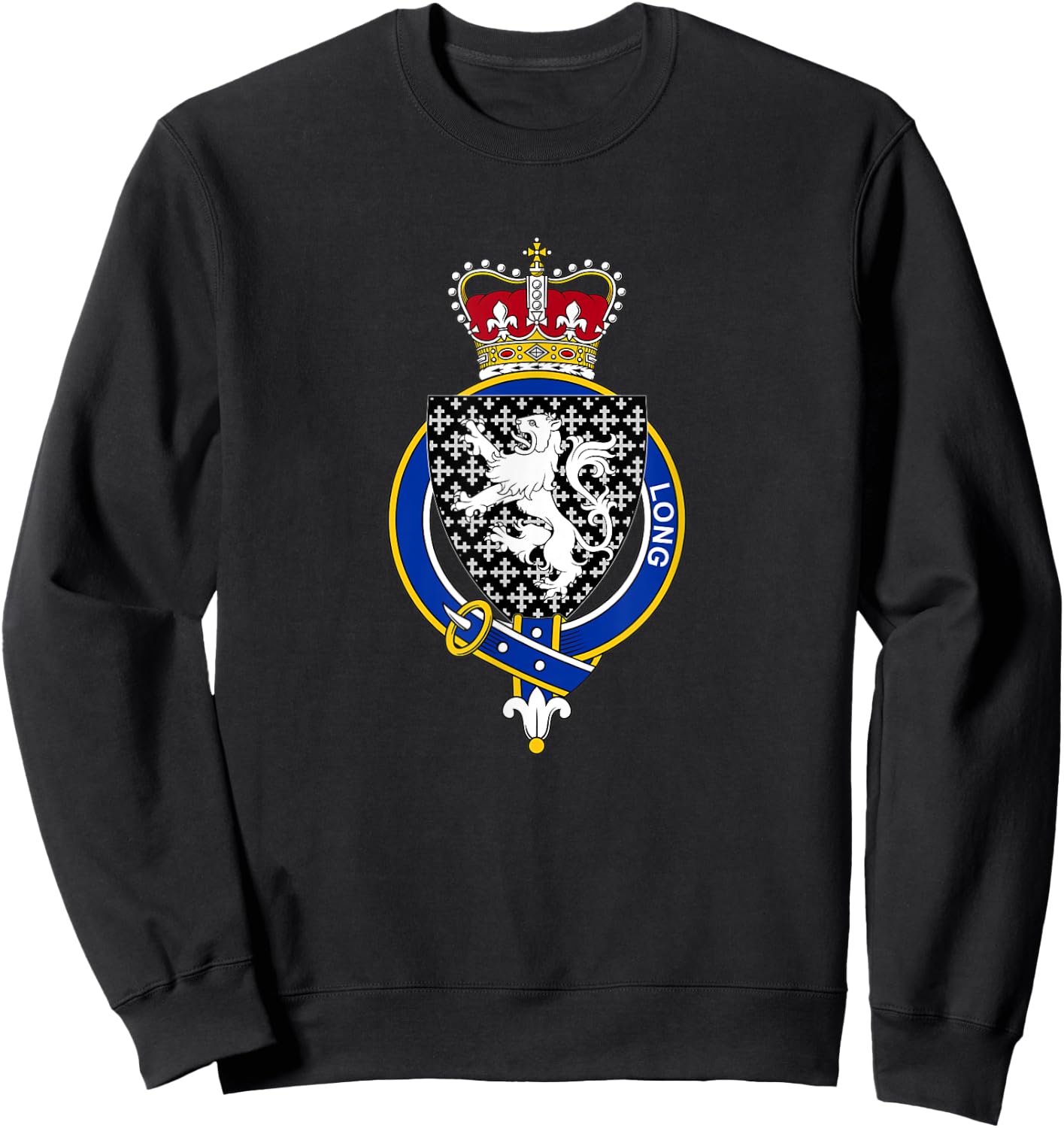 Long Coat of Arms - Family Crest Sweatshirt - Sweatshirt | Black