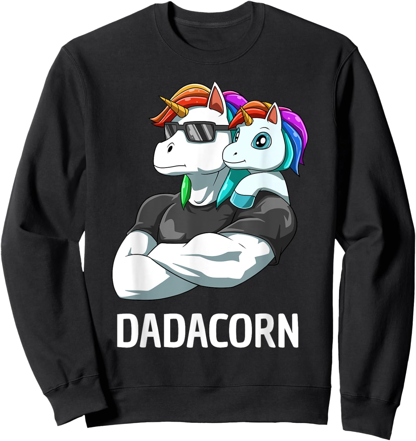 Dadacorn - Father Daughter Unicorns Sweatshirt - Sweatshirt | Black